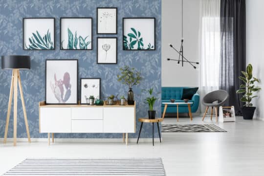 blue living room peel and stick removable wallpaper