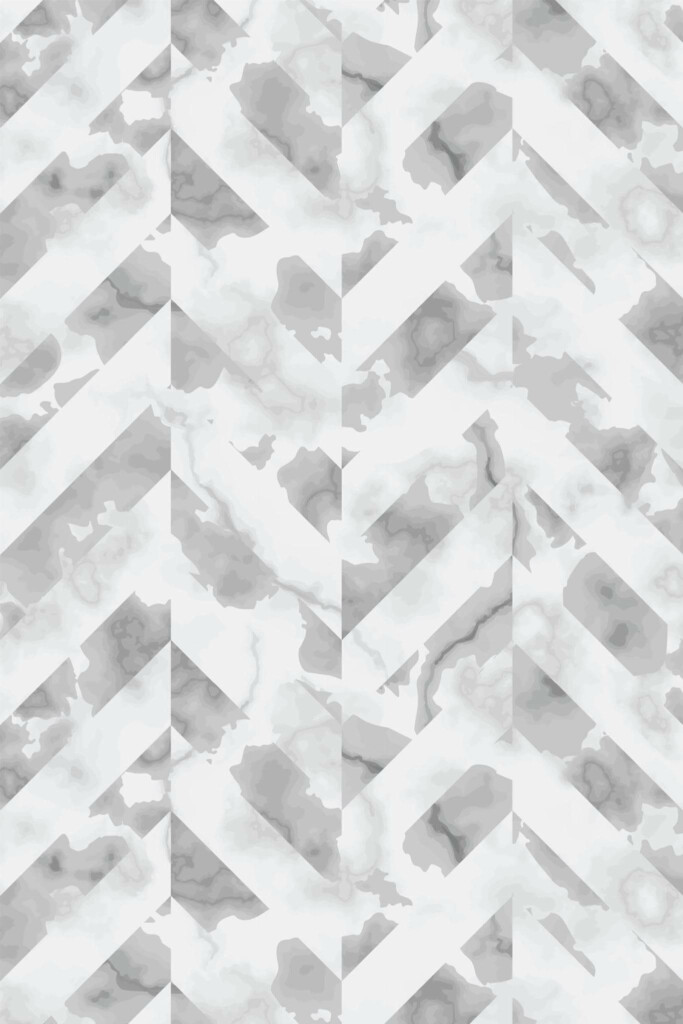 Pattern repeat of Chevron Stone removable wallpaper design