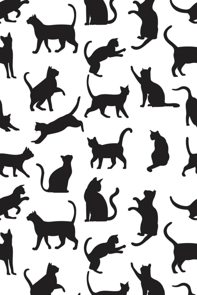 Wallpaper for walls - Whimsical Cat Contours design by Fancy Walls