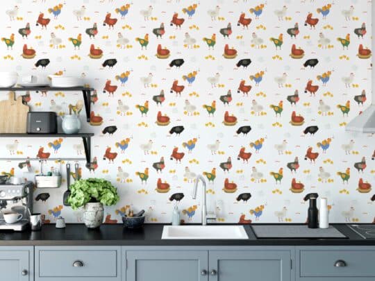 chicken peel and stick wallpaper