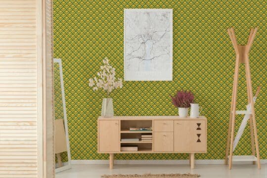 green and yellow accent wall peel and stick removable wallpaper