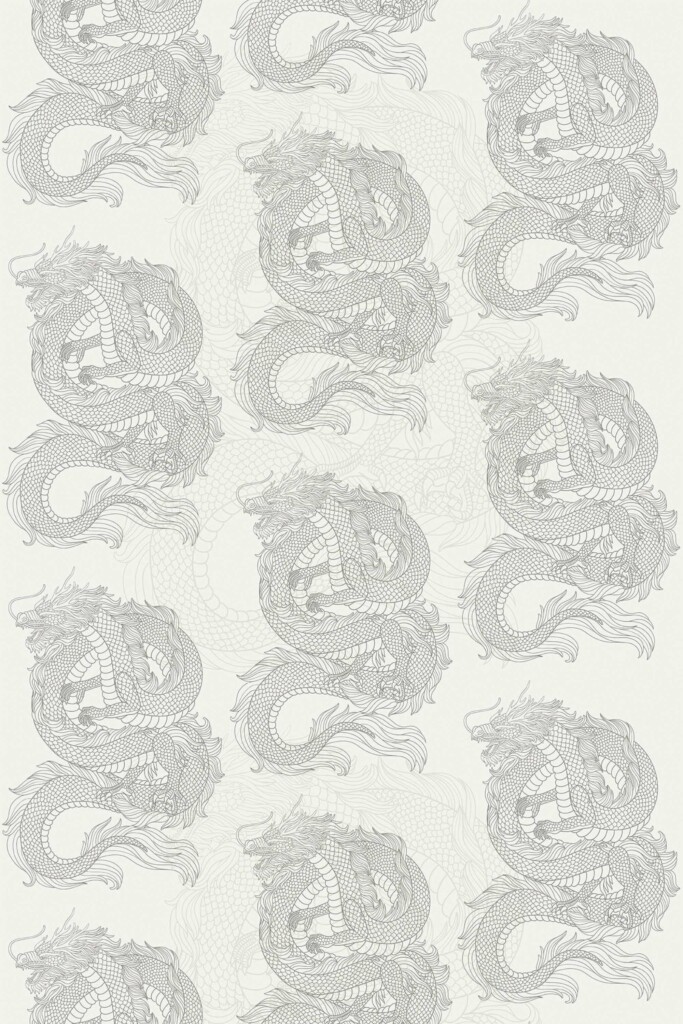 Fancy Walls Beige Animal unpasted wallpaper for dragon-themed restaurant