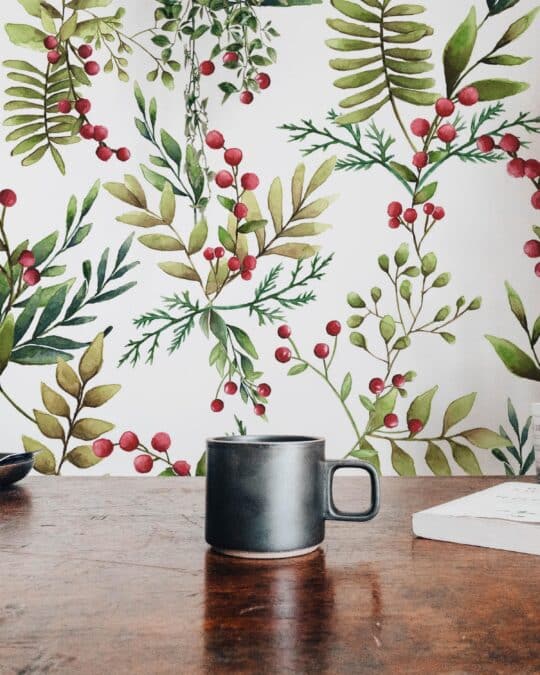 mistletoe peel and stick wallpaper