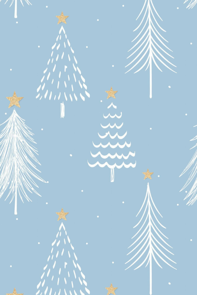 Pattern repeat of Christmas tree removable wallpaper design