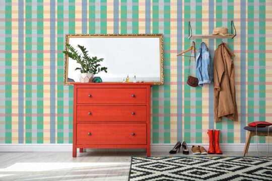 Removable Vintage Radiance in Plaid wallpaper from Fancy Walls