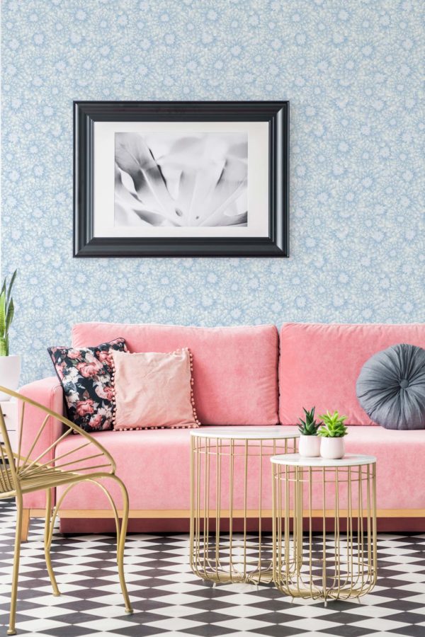 Blue chrysanthemum temporary wallpaper