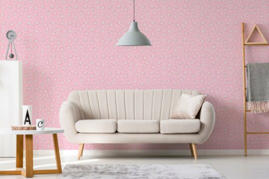 Pink chrysanthemum peel stick wallpaper