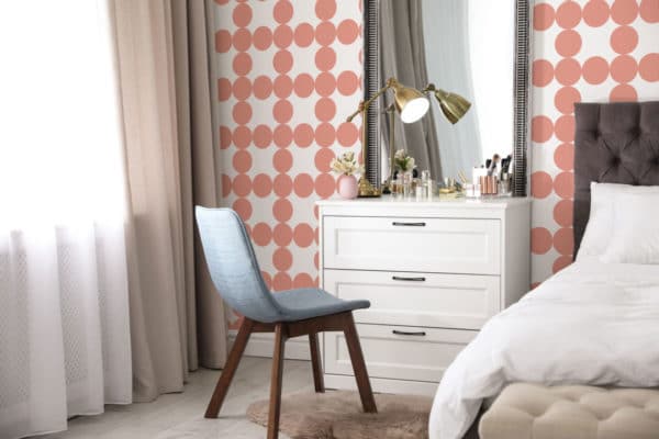 Geometric circle peel and stick removable wallpaper