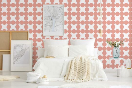Geometric circle peel stick wallpaper