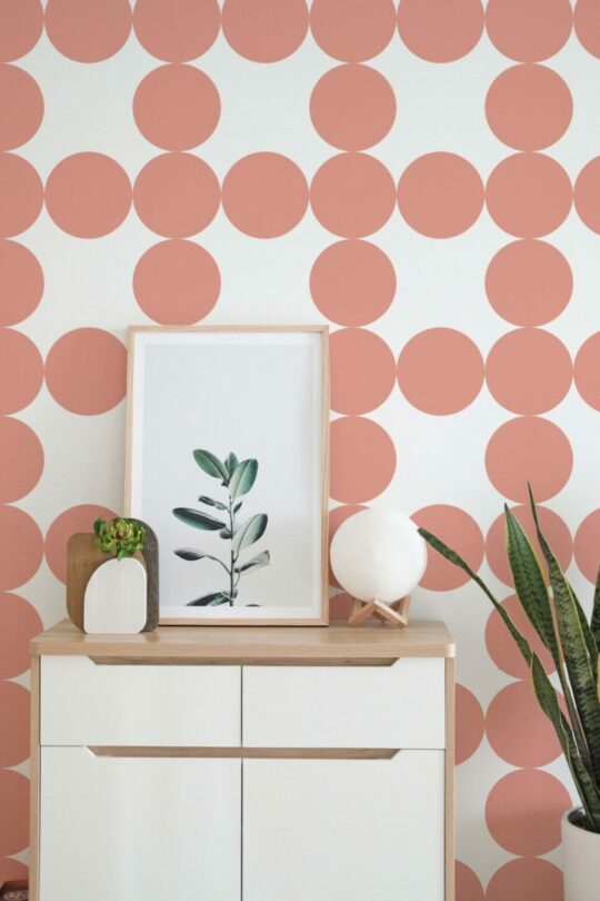 Geometric circle peel and stick wallpaper