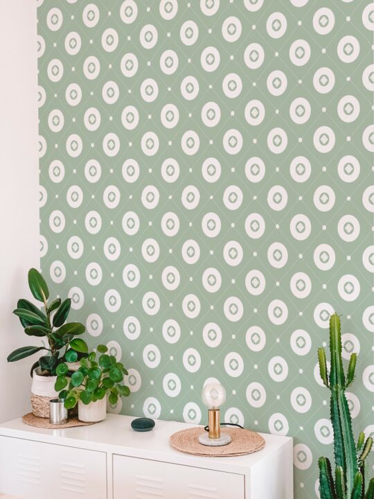 Retro tile geometric sticky wallpaper