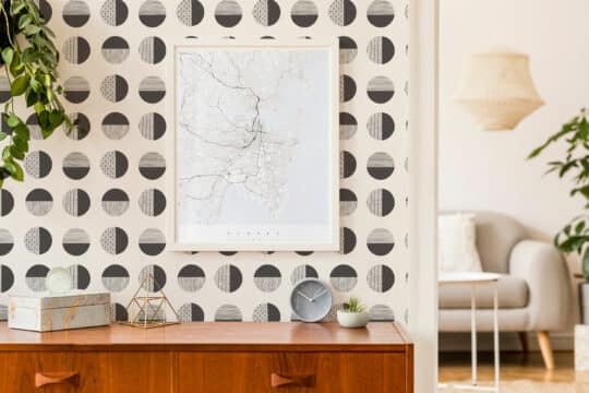 Modern geometric circles self adhesive wallpaper