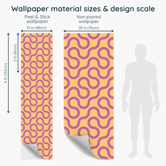 Luminous Linearity Orange removable wallpaper by Fancy Walls