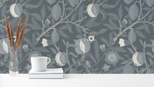 gray home office peel and stick removable wallpaper