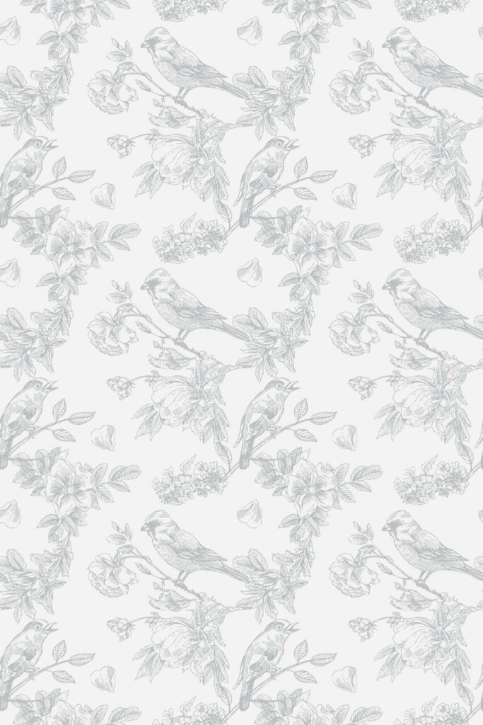 Pattern repeat of Clarkson's Serene Silhouette removable wallpaper design