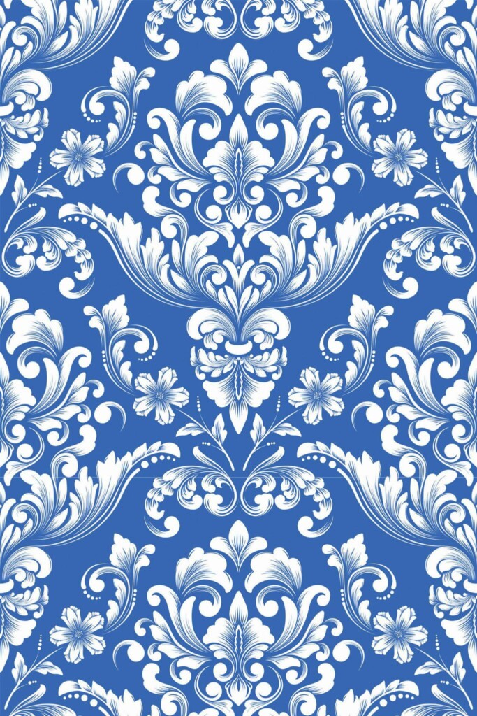 Pattern repeat of Classic damask removable wallpaper design