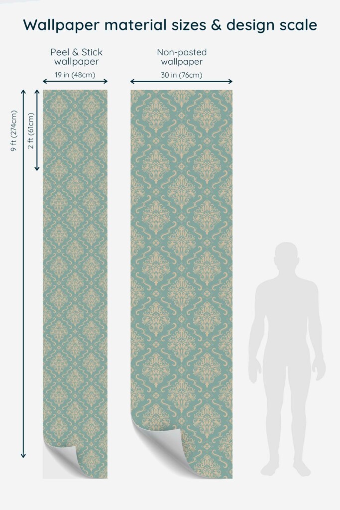 Fancy Walls Classy Damask peel and stick wallpaper