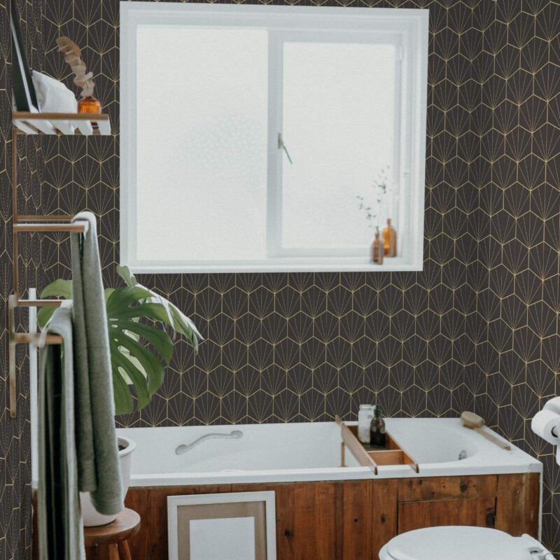 Bathroom wallpapers Peel and Stick, Removable & Splashproof
