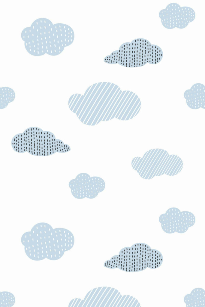 Pattern repeat of Cloud removable wallpaper design