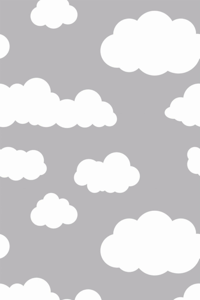 Pattern repeat of Clouds removable wallpaper design