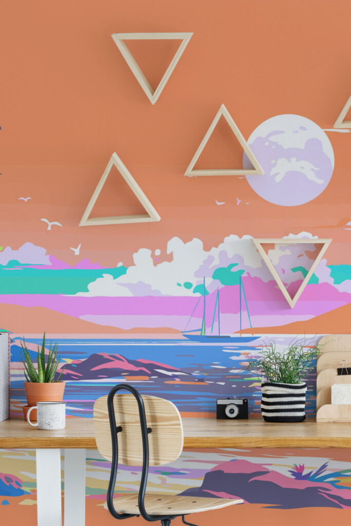 Fancy Walls peel and stick wall murals in colorful beach design