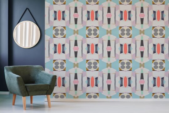Abstract geometric shapes peel stick wallpaper