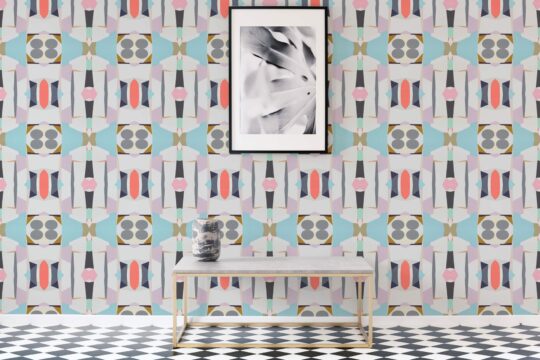 Abstract geometric shapes self adhesive wallpaper