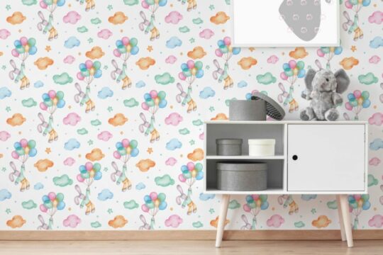 Watercolor bunny temporary wallpaper