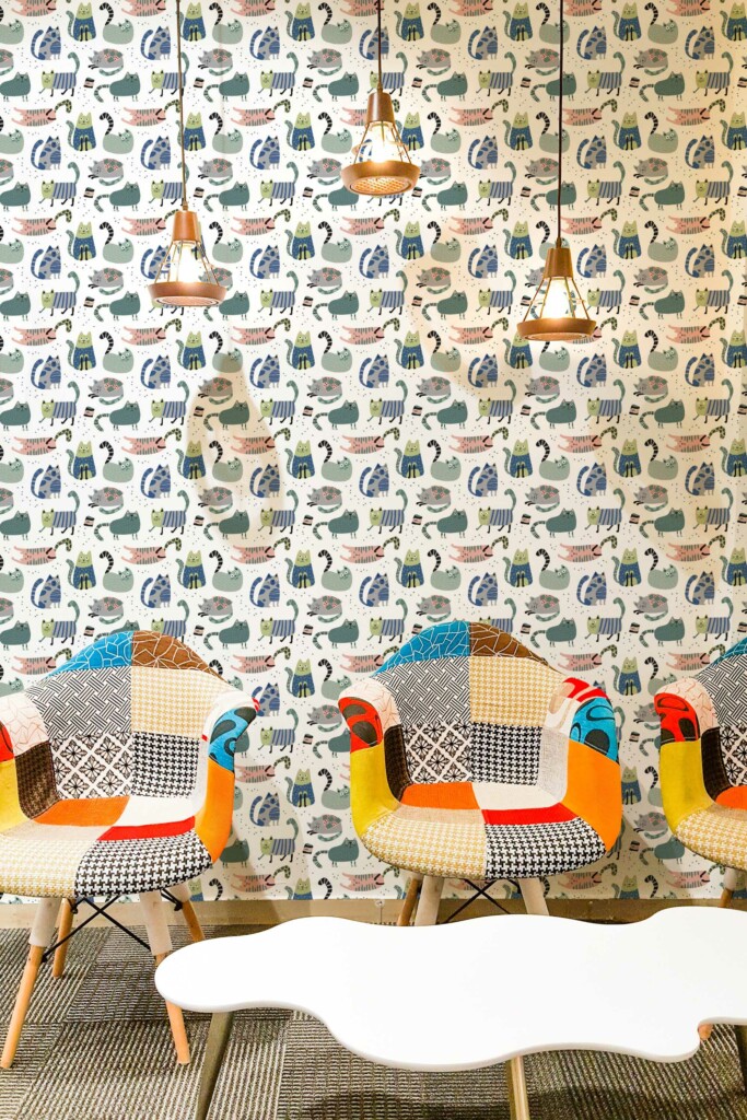 Traditional wallpaper with KittyJoy pattern from Fancy Walls