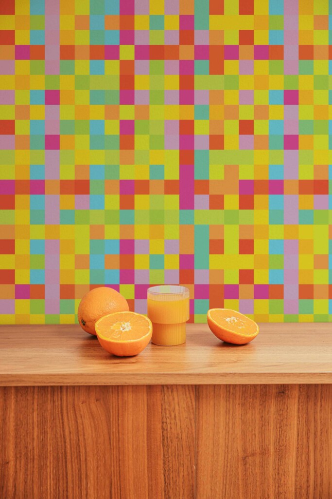 Removable Vibrant Checkered Delight wallpaper from Fancy Walls
