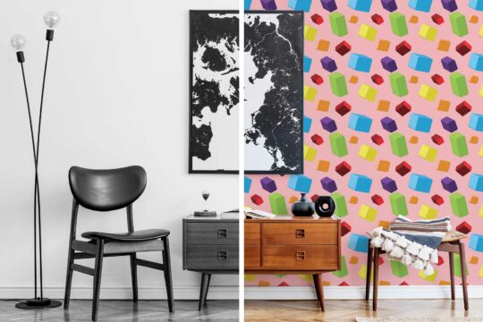shapes colorful traditional wallpaper