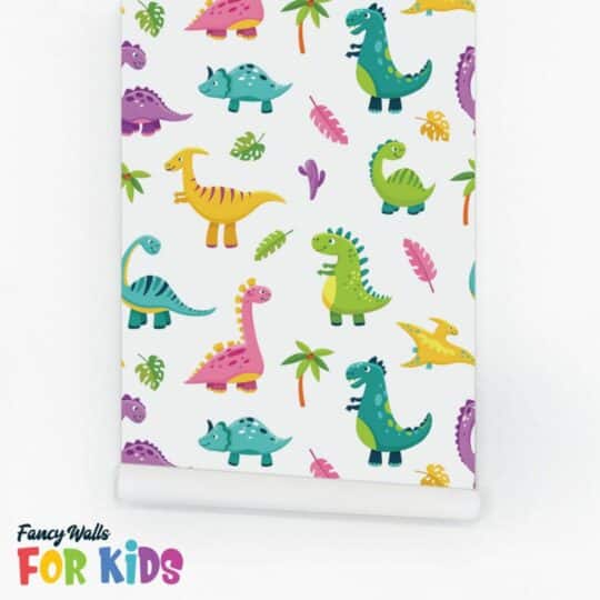 Multicolor dinosaur wallpaper peel and stick