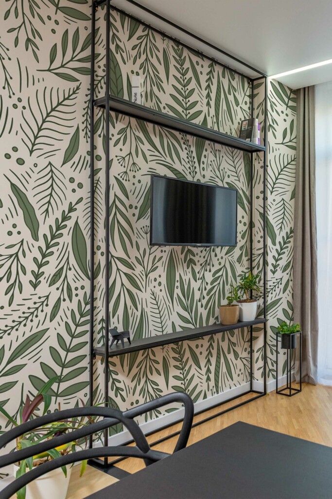 Verdant Leaf Enchantment wall paper mural from Fancy Walls