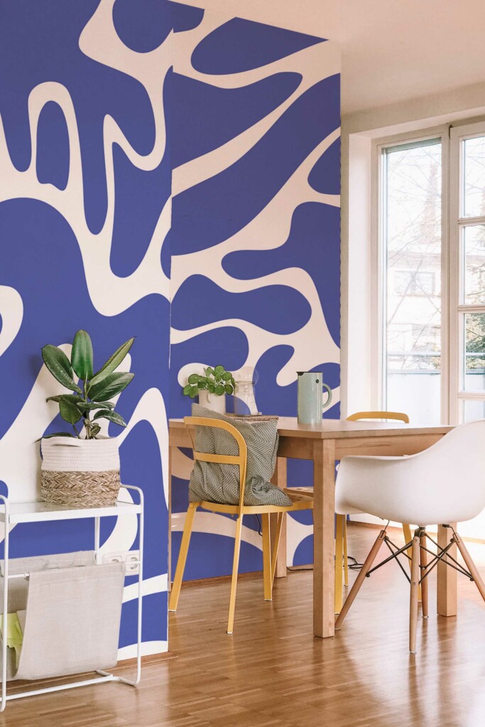 Removable wall mural with Blue and white Matisse style by Fancy Walls