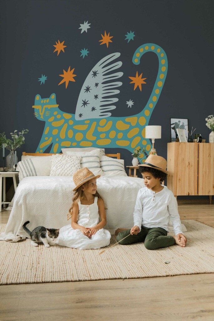 Wall mural peel and stick featuring Charming Kitten by Fancy Walls