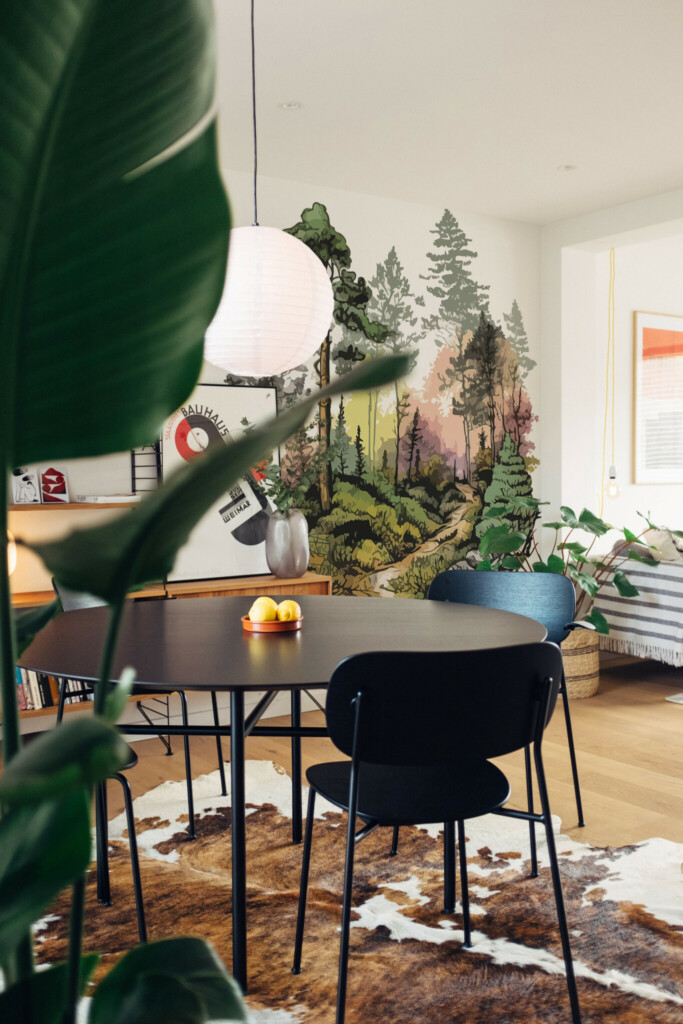 Removable wall mural of serene forest by Fancy Walls