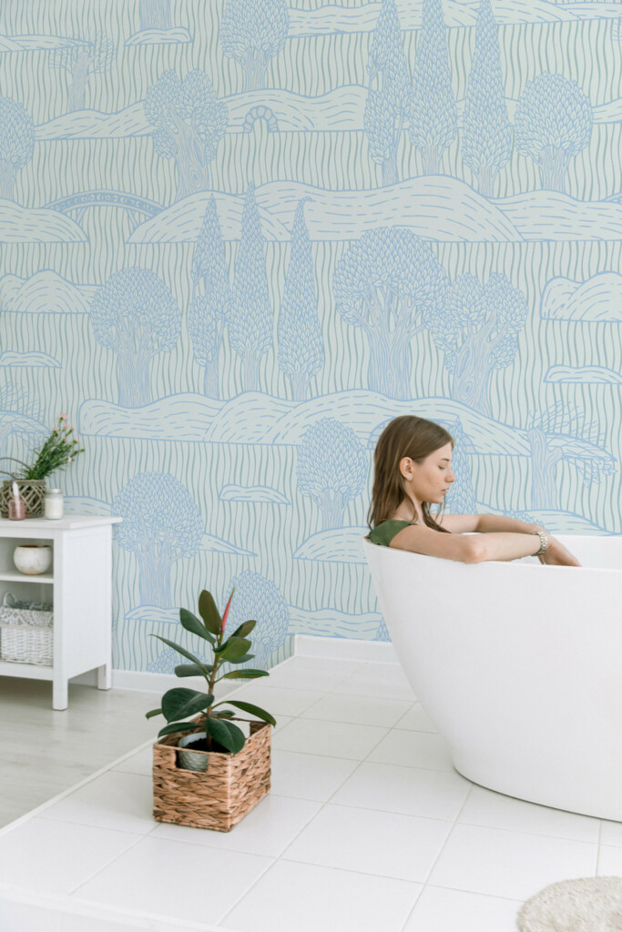 Fancy Walls Blue Tree wall paper mural