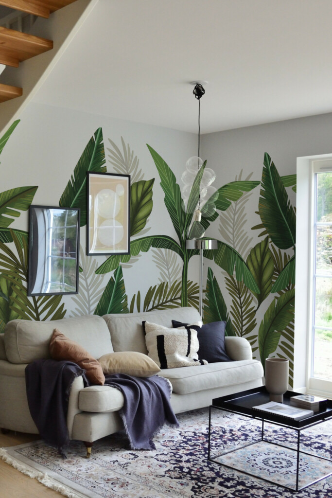 Removable wall mural by Fancy Walls in a green tropical theme