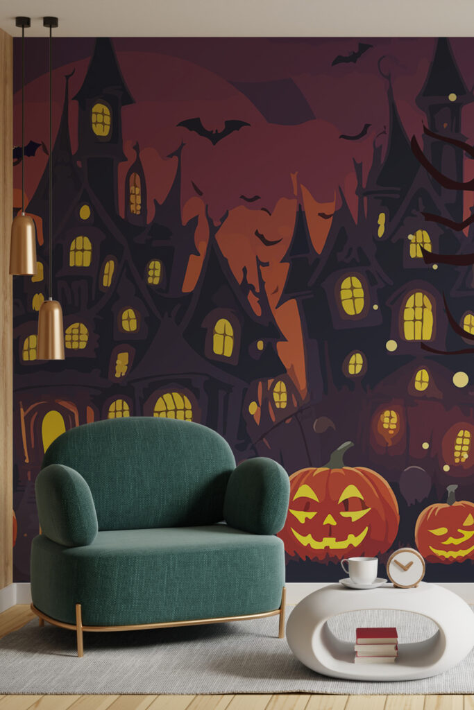 Removable wall mural featuring Novelty haunted design - Fancy Walls