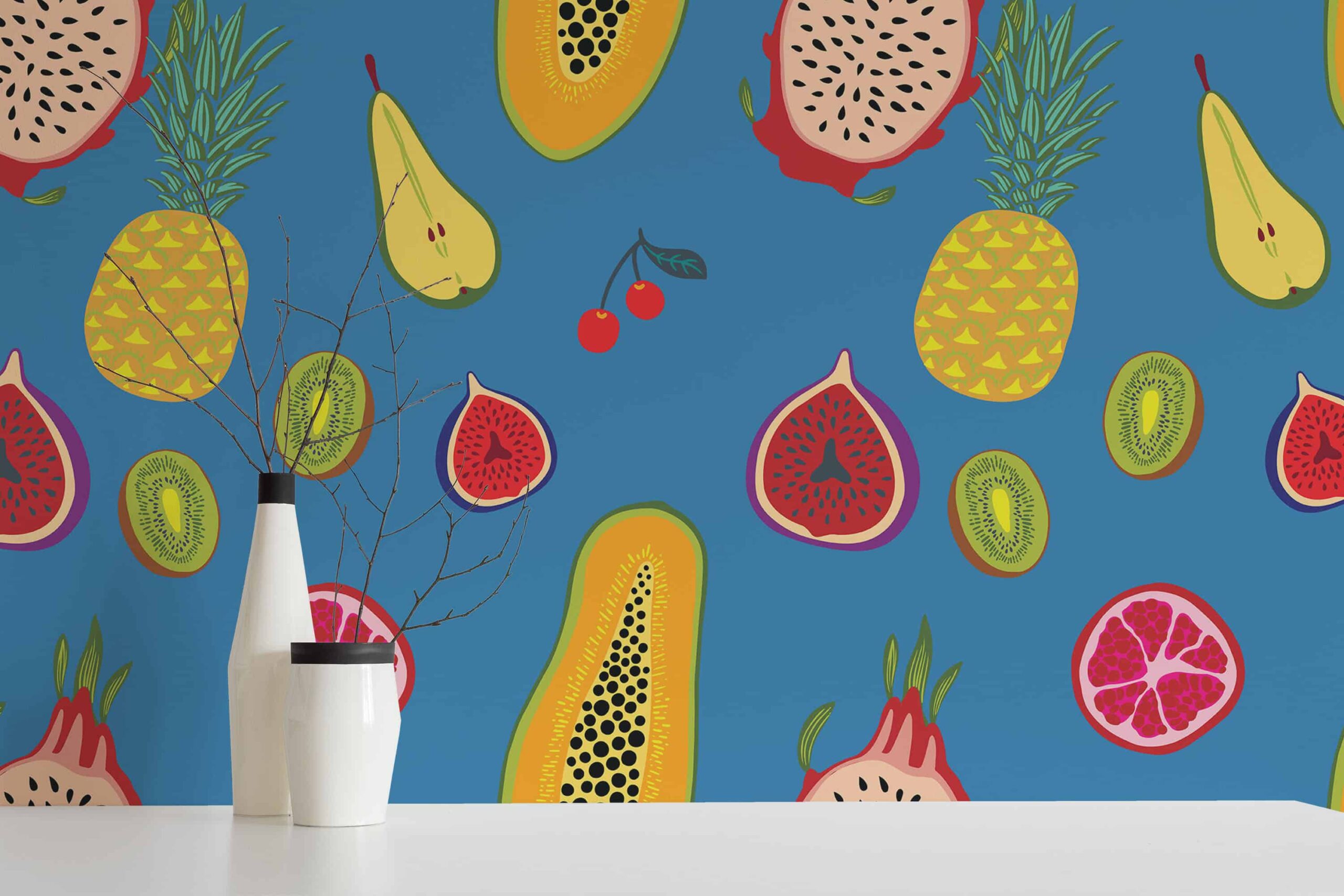 tropical fruit non-pasted wallpaper