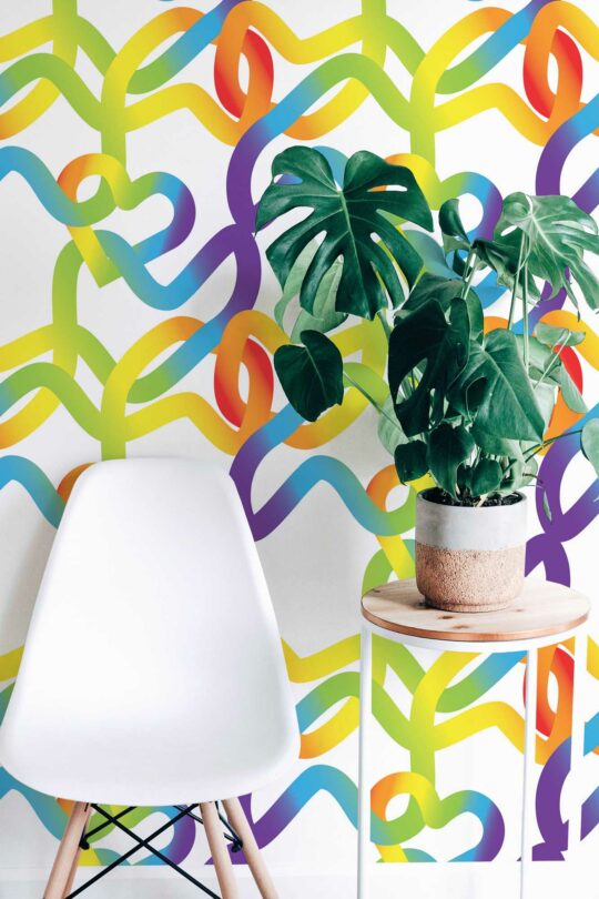 colorful stick and peel wallpaper