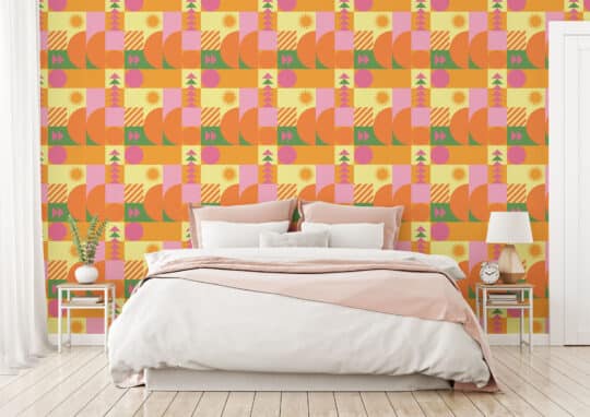 bold geometric non-pasted wallpaper