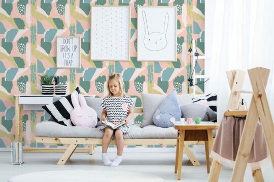 Pastel paint brush stroke peel stick wallpaper