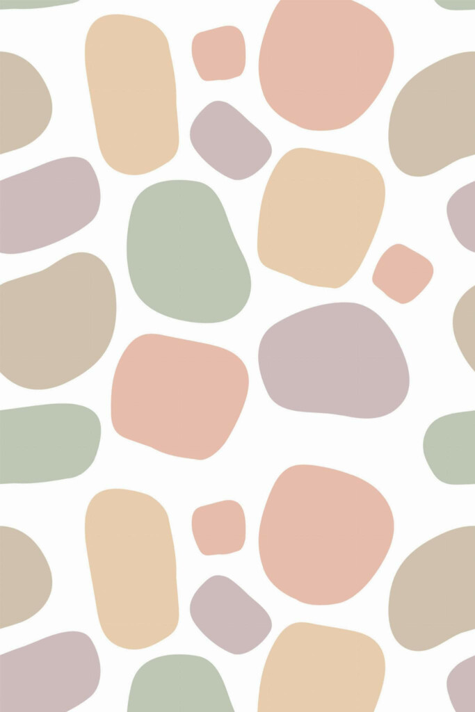 Pattern repeat of Colorful pebbles removable wallpaper design