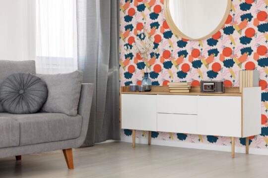 pink red and blue accent wall peel and stick removable wallpaper