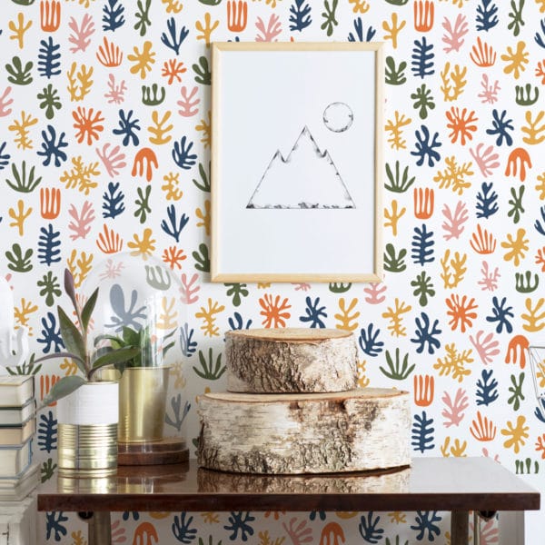 colorful plants removable wallpaper