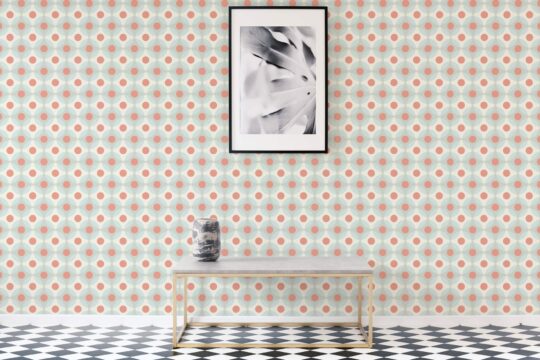 Retro geometric dotted wallpaper for walls