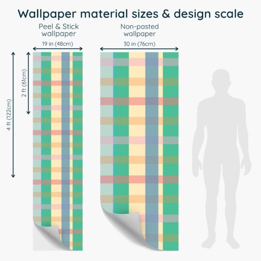 Fancy Walls' Colorful Retro Plaid self-adhesive wallpaper