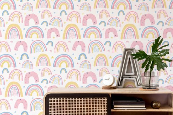 Boho rainbow wallpaper for walls