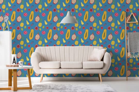 fruit colorful traditional wallpaper